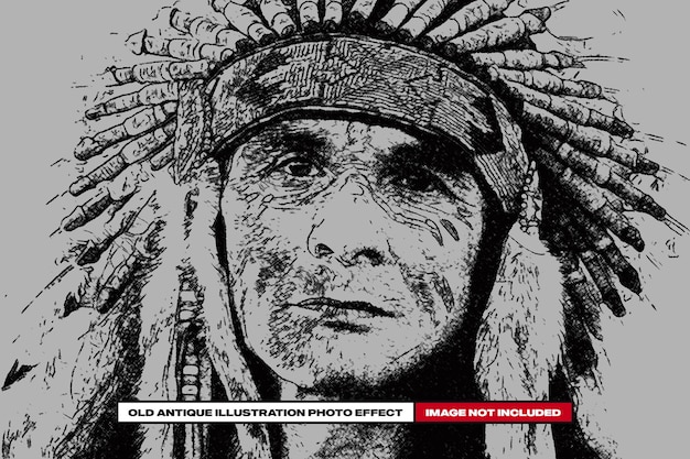 Stary antyczny ilustracja efekt fotograficzny