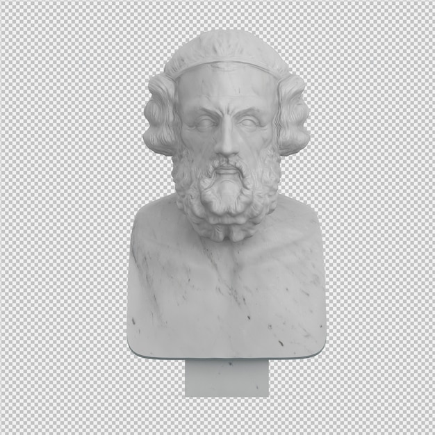 Stary człowiek statua 3D izolowane renderowania