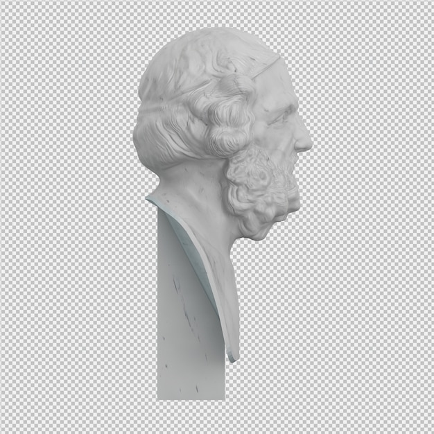 Stary człowiek statua 3D izolowane renderowania