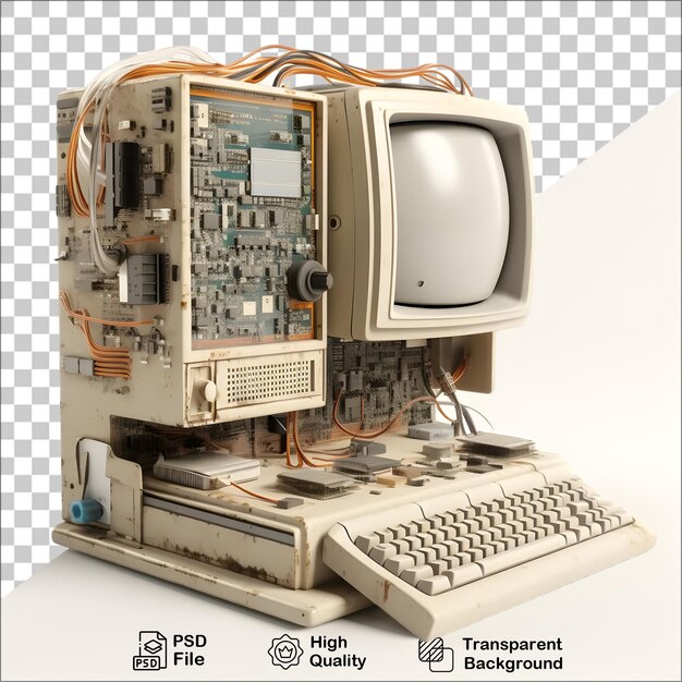Stary Komputer 3d Na Przezroczystym Tle