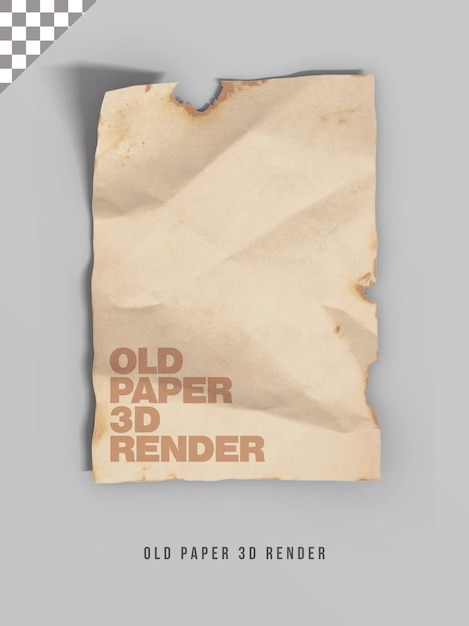 PSD stary papier 3d render