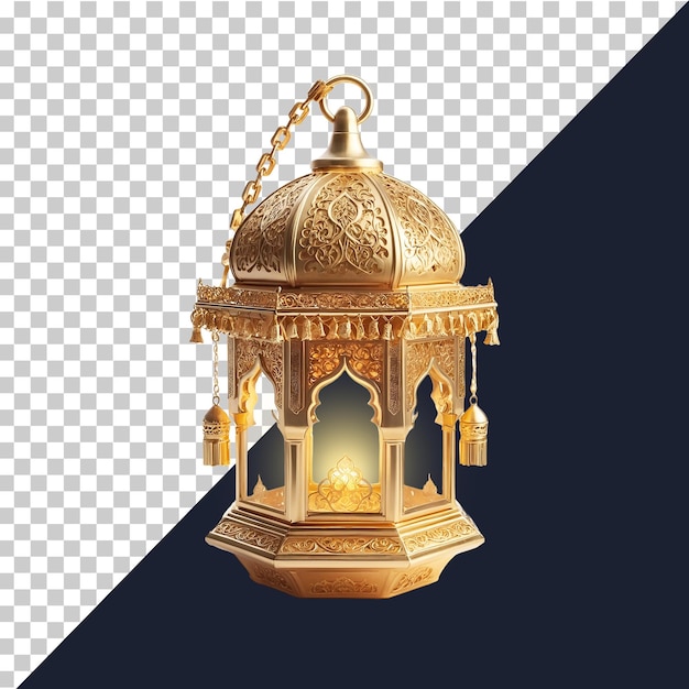 PSD stary styl tradycyjny złoty arabski ramadan eid dekoracja latarnia 3d render psd