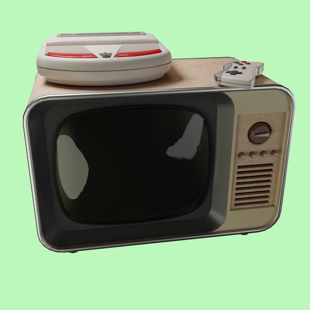 Stary telewizor retro 3D Rendering