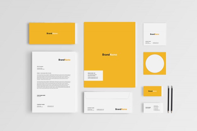 Stationary mock-up template