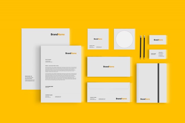 Stationary mock-up template