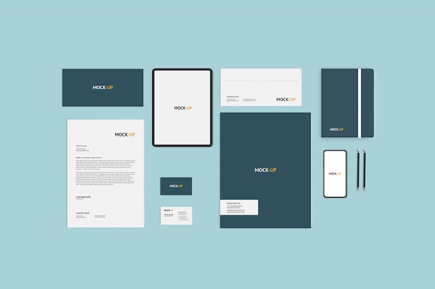 Stationary mock-up template