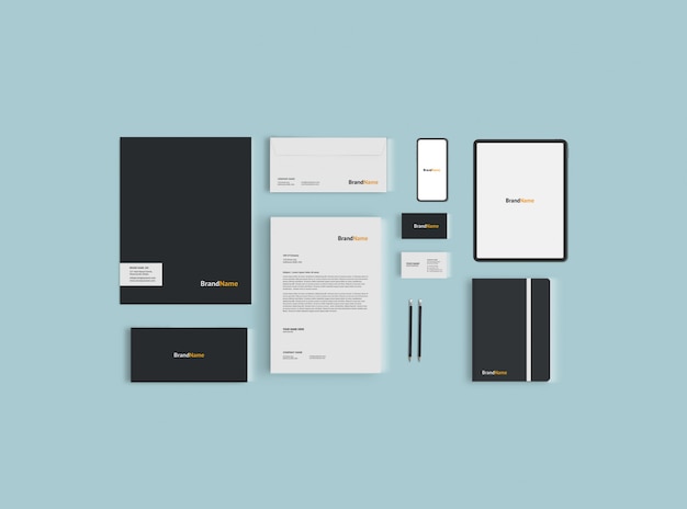 Stationary mock-up template