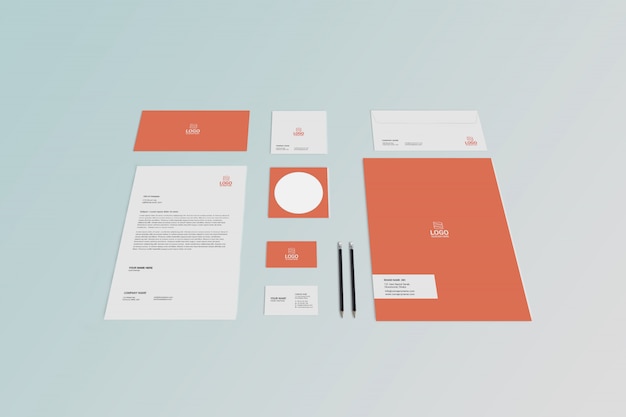 Stationary mock-up template