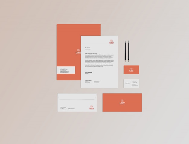 PSD stationary mock-up template