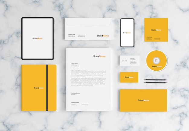 Stationary mockup template