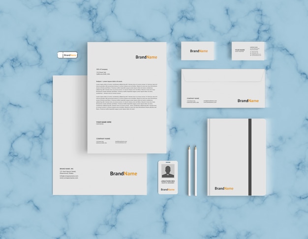 Stationary mockup template