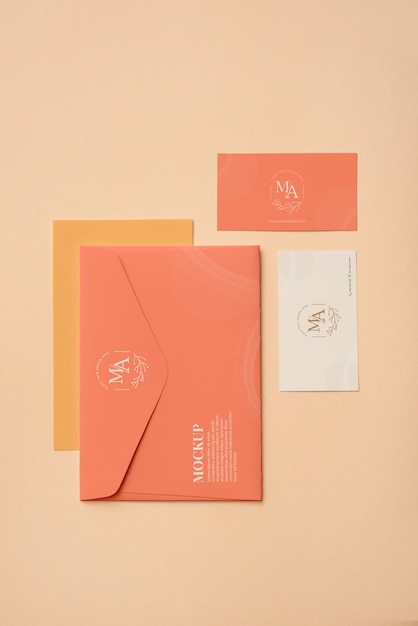 Stationery arrangement top view