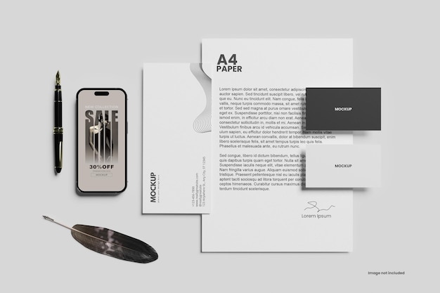 PSD stationery branding mockup