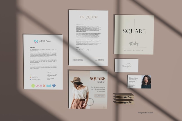 Mockup di branding di articoli di cancelleria