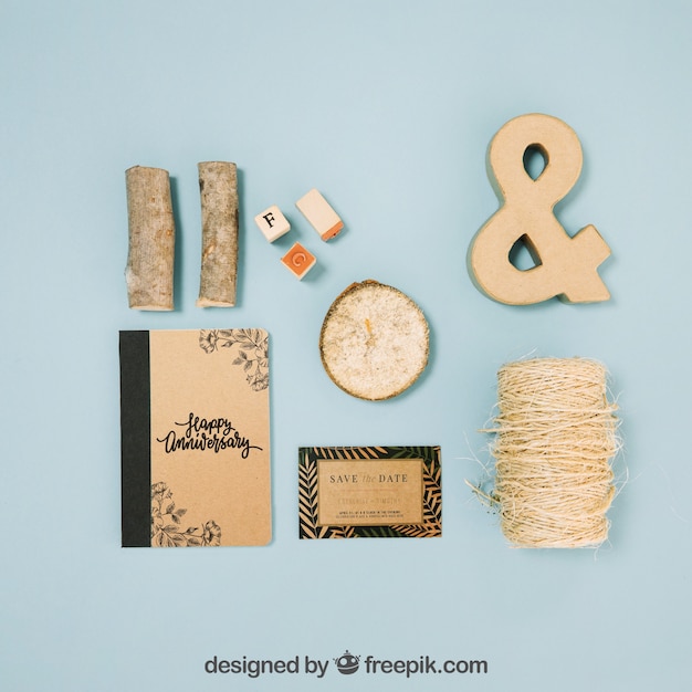 stationery cardboard concept