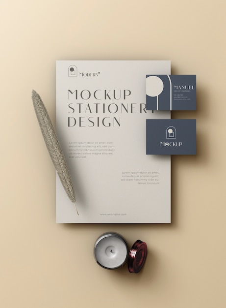 PSD stationery composition mockup