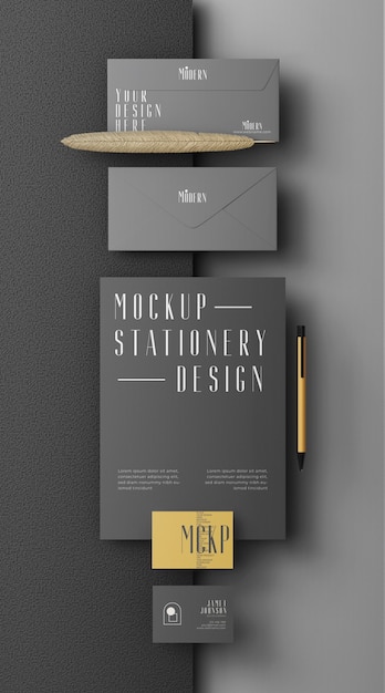 PSD stationery composition mockup