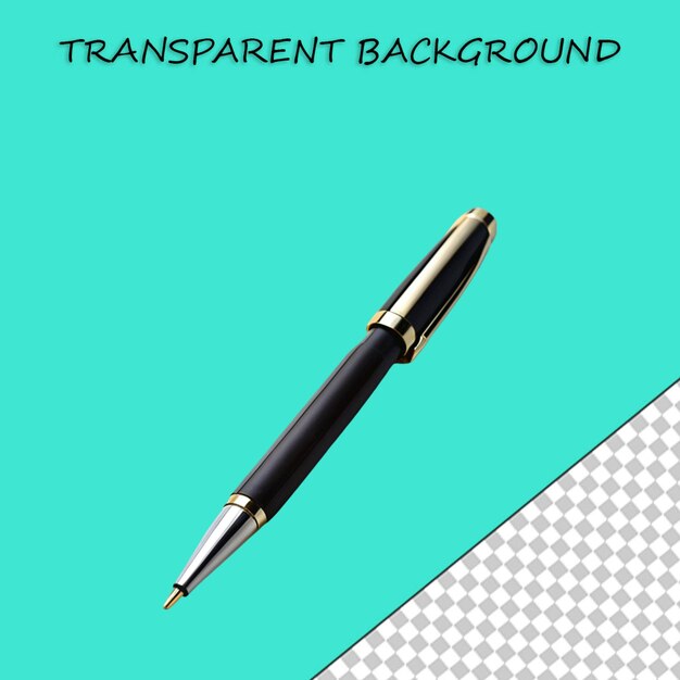 Oggetto concettuale di cancelleria per il tuo design con penna scrittrice su sfondo trasparente