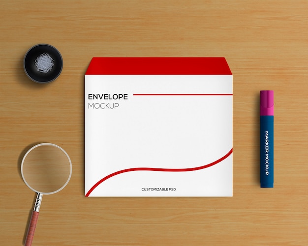 Stationery concept with envelope mockup