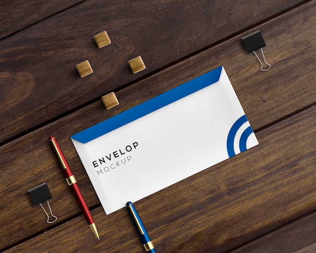 Stationery concept with envelope mockup