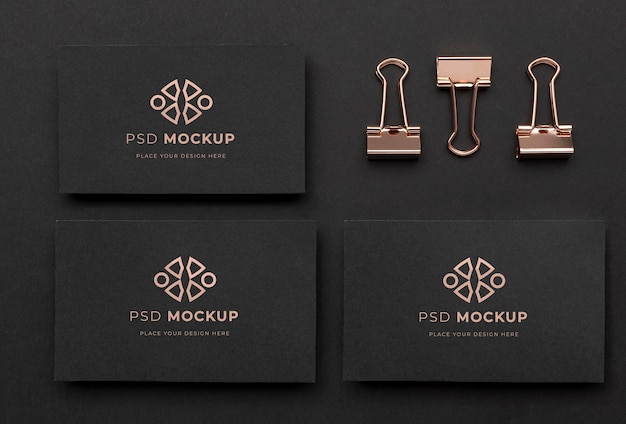 stationery dark and copper mockup