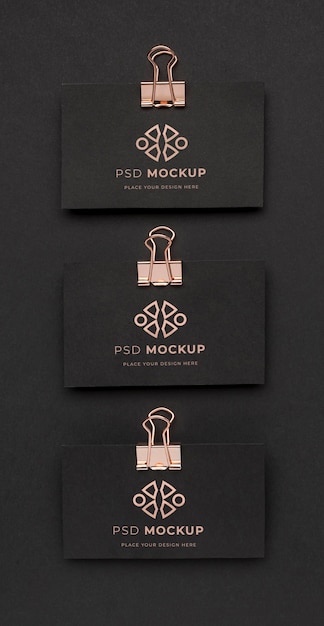 Stationery dark and copper mockup