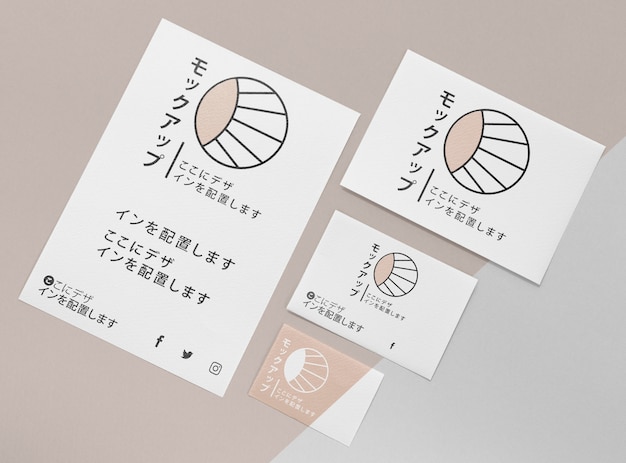 Stationery documents with logo mock-up