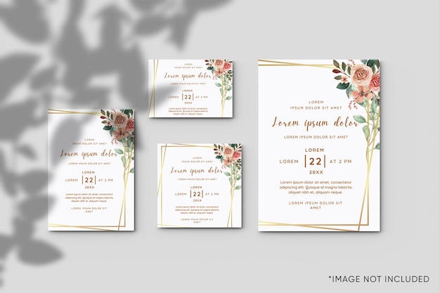 Stationery invitation card mockup