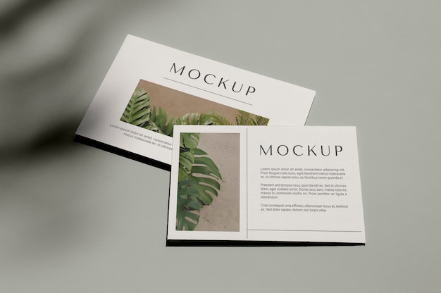 PSD mockup di kit di cancelleria con sovrapposizione di ombre