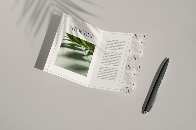 Stationery kit mockup with shadow overlay