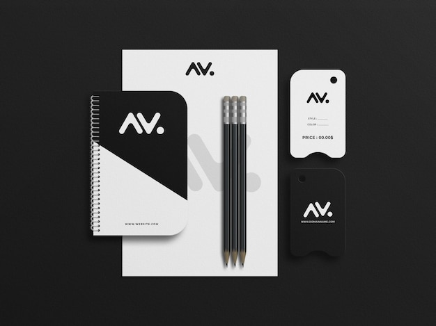 Stationery logo mockup psd file