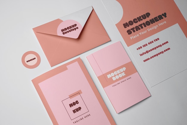 stationery matte style top view
