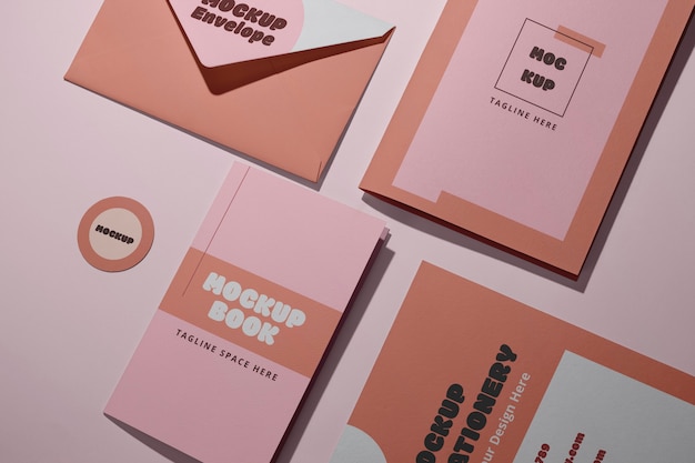 stationery matte style top view