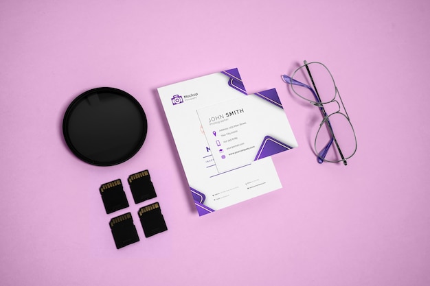 PSD stationery mock-up design for photography career