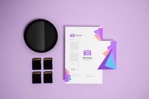 Stationery mock-up design for photography career