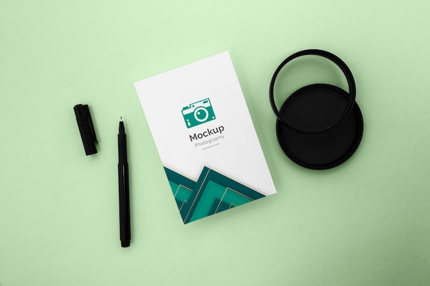 PSD stationery mock-up design for photography career