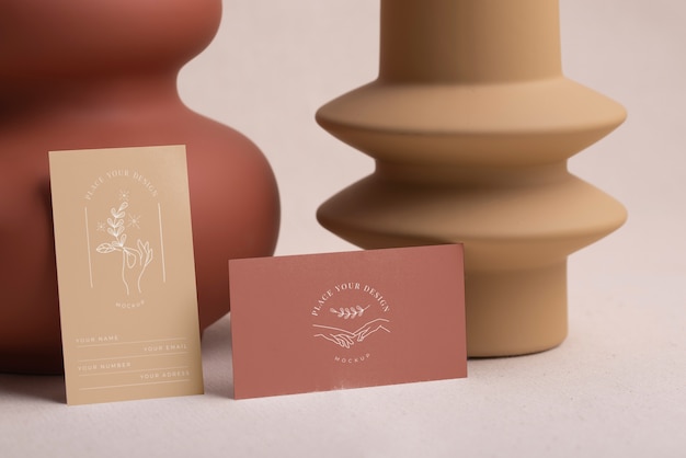 Stationery mock-up design with hollow vase