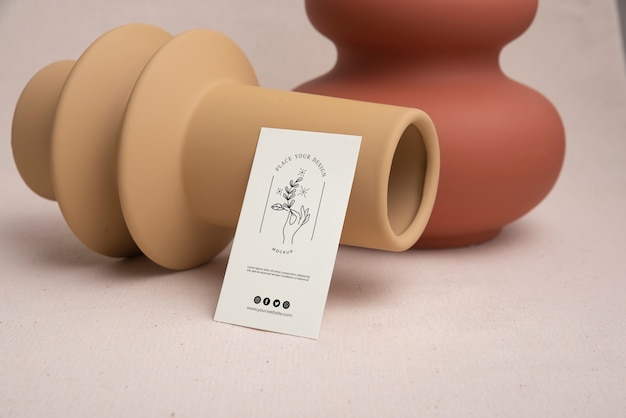 Stationery mock-up design with hollow vase