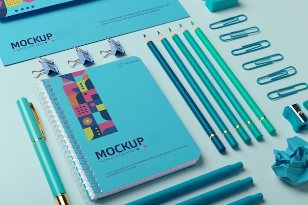 Stationery mock-up for office reminder and memory