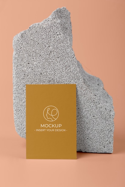 PSD stationery mockup on stones