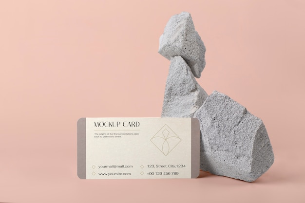 PSD stationery mockup on stones