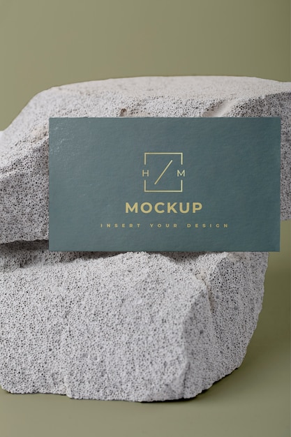 PSD stationery mockup on stones