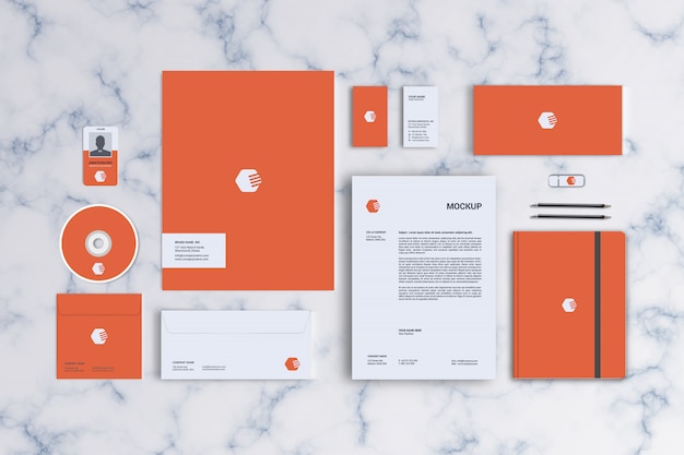 PSD stationery mockup template