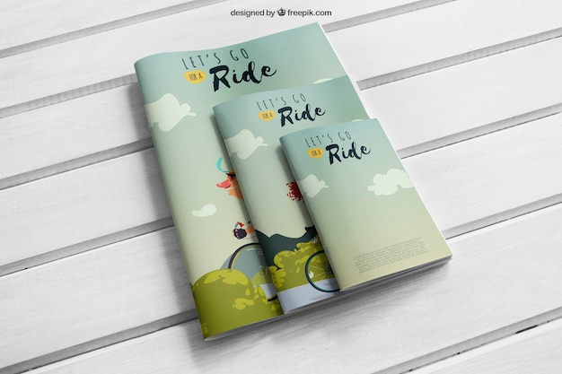 Stationery mockup with booklets
