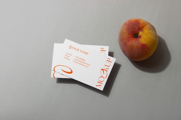 Stationery mockup with fresh fruit