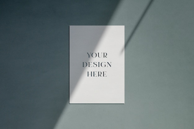 PSD stationery mockup with shadow overlay