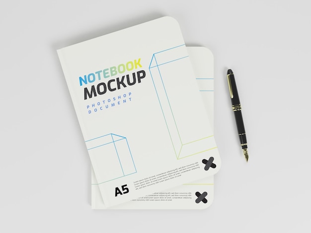 Stationery Notebook Mockup PSD