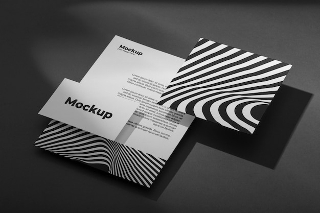 PSD stationery optical print mockup design