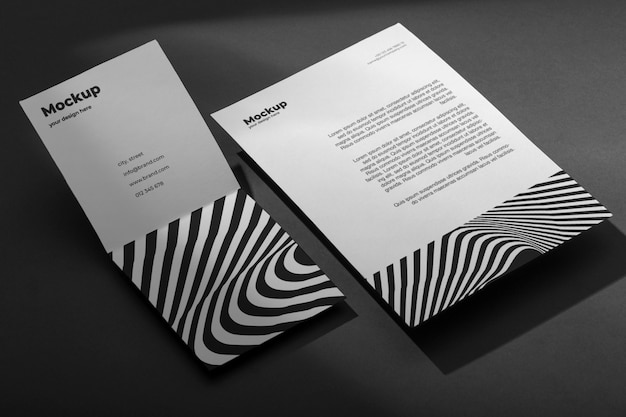 PSD stationery optical print mockup design