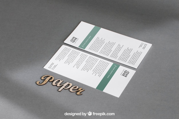 PSD stationery paper mockup